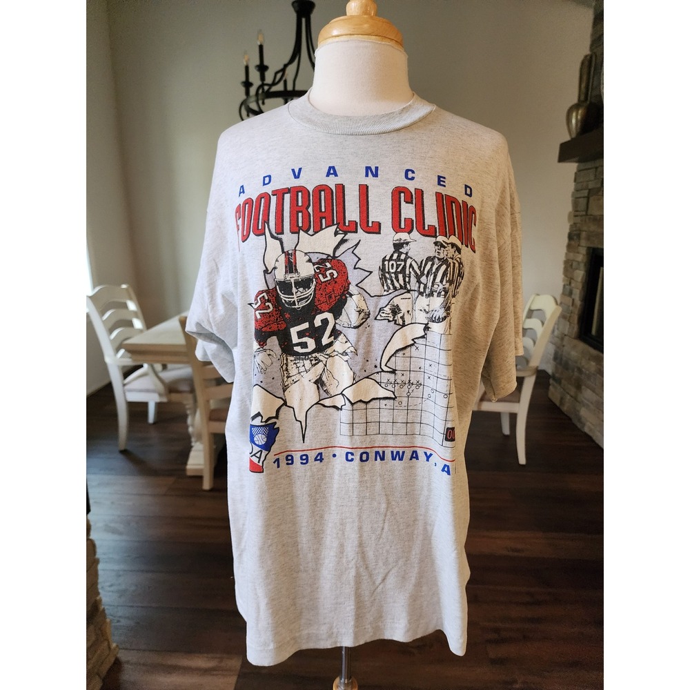 Vintage 1994 Advanced Football Clinic T Shirt XL AR Graphic Tee Large‎ Print - Picture 2 of 9